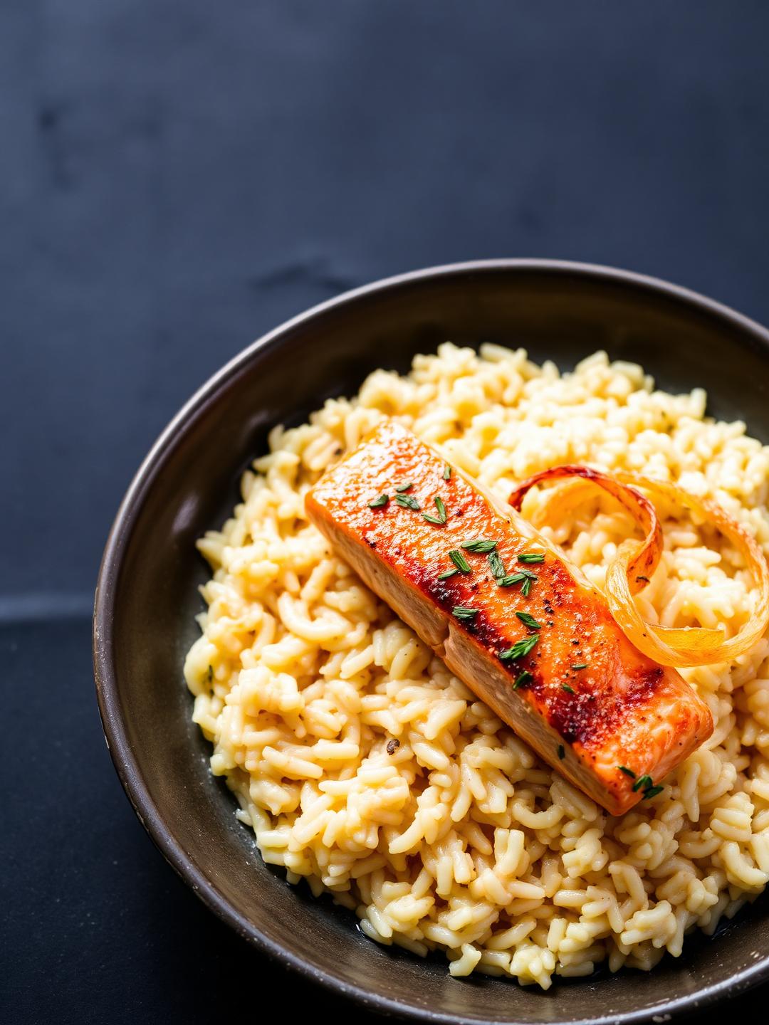 Arroz cremoso con salmón